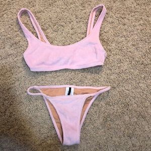 Jcrew pink terry cloth bikini size XS
